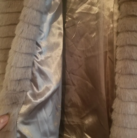 Ashley Stewart Faux Fur Vest in Taupe - Picture 2 of 8